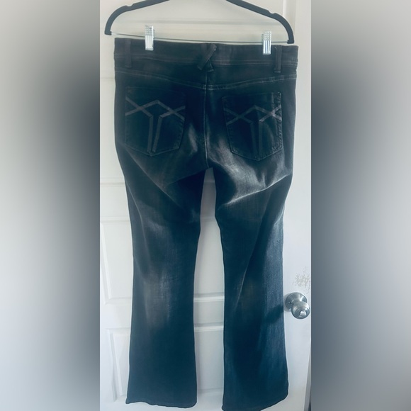 #152 Size 30 waist buffalo jeans, kind of a black with gray acidwash - Picture 2 of 4